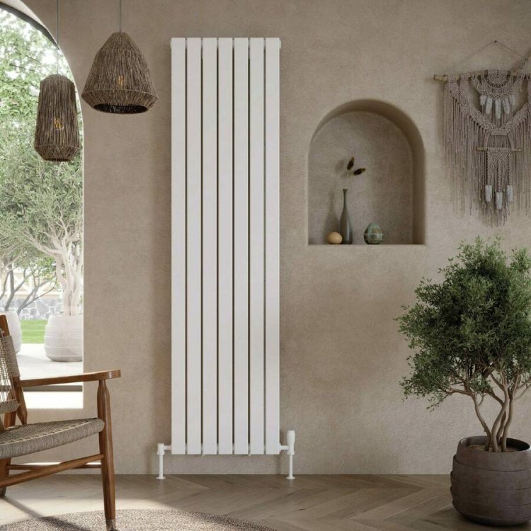 Scudo Bravo White 1600 x 408mm Vertical Single Designer Radiator