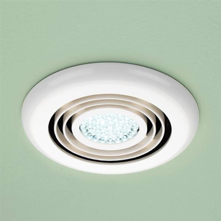 HiB Cyclone Cool White LED Illuminated White Inline Fan