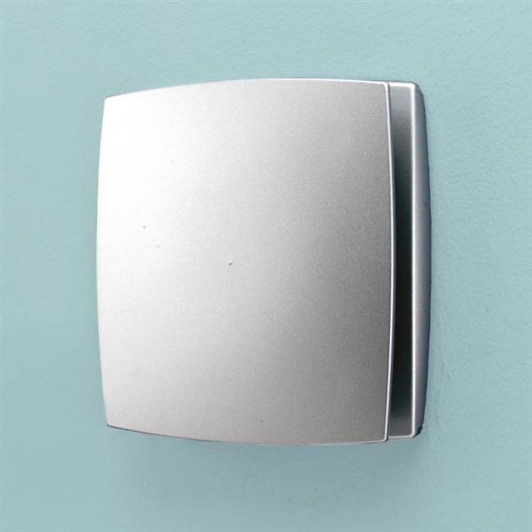 HiB Breeze Wall Mounted Matt Silver Extractor Fan with Timer & Humidity Sensor