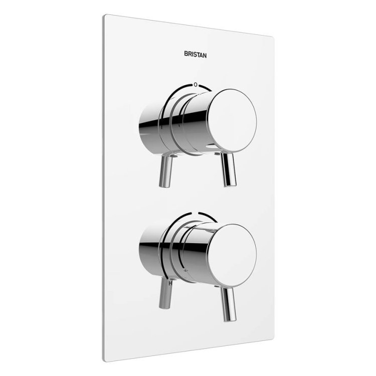 WS-Bristan Prism Thermostatic Recessed Dual Control Shower Valve with Integral Two Outlet Diverter-1