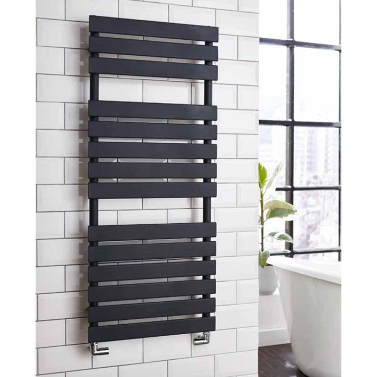 Kartell Atlantic Anthracite Flat Panel Designer Towel Rail 1185 x 500mm