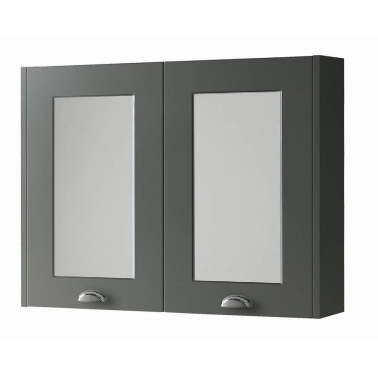 Kartell Astley 800mm Matt Grey Mirror Cabinet