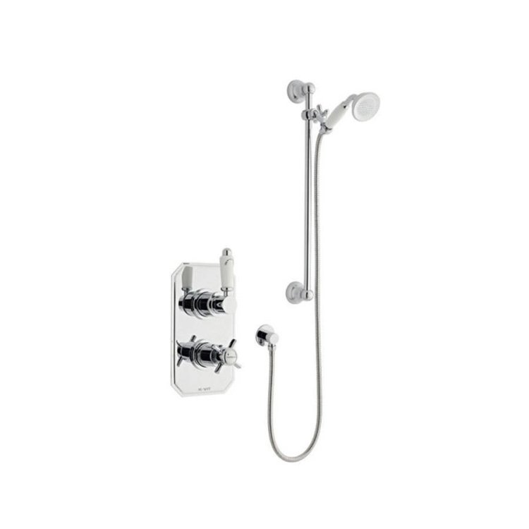 Kartell Klassique Thermostatic Concealed Shower Valve with Adjustable Slide Rail Kit