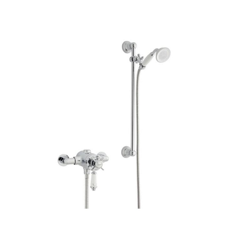 Kartell Klassique Thermostatic Exposed Shower Valve with Adjustable Slide Rail Kit