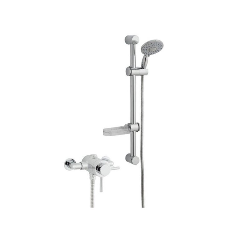 Kartell Plan Thermostatic Exposed Shower Valve with Adjustable Slide Rail Kit