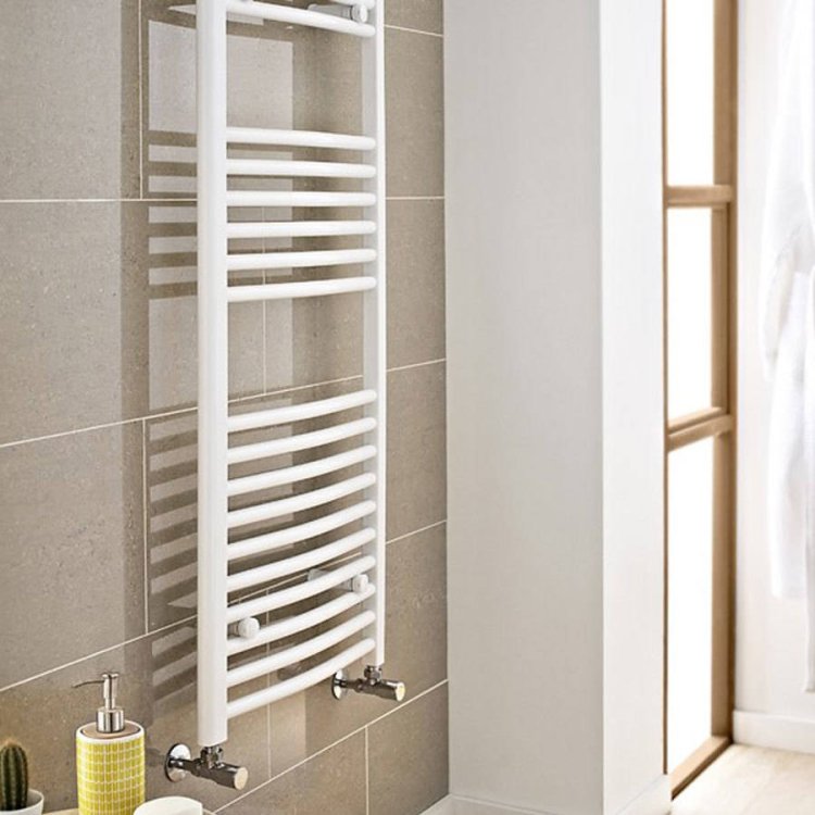 Kartell K-Rail 22mm Curved White Towel Rail 1600 x 400mm