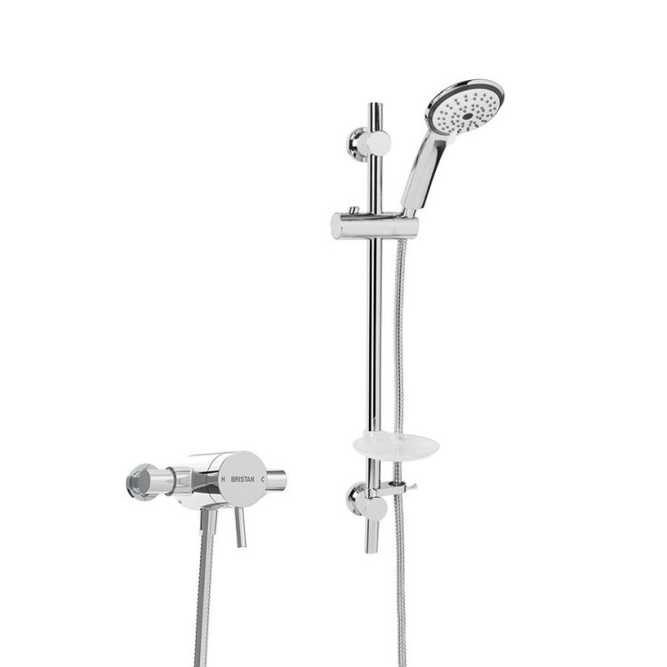 Bristan Prism Thermostatic Exposed Shower Valve with Adjustable Riser Kit