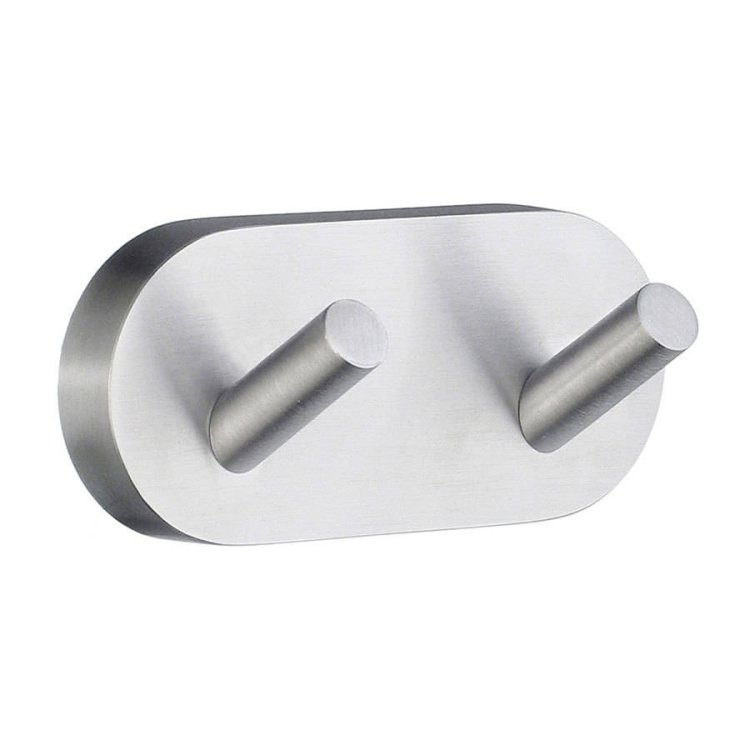 Smedbo Home Brushed Chrome Double Towel Hook