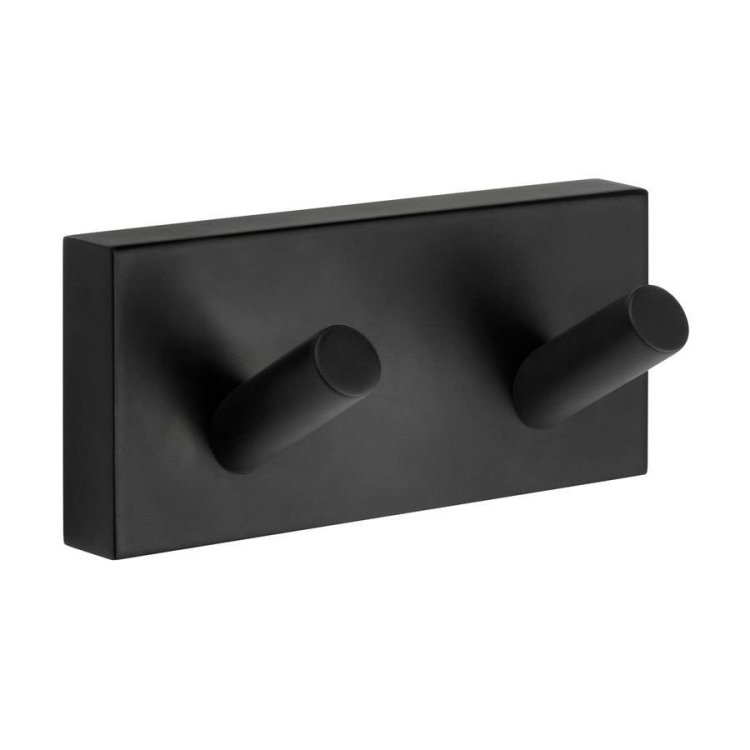 Smedbo House Black Double Towel Hook