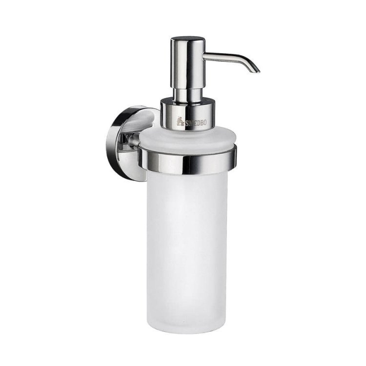 Smedbo-Home-Polished-Chrome-Holder-with-Glass-Soap-Dispenser