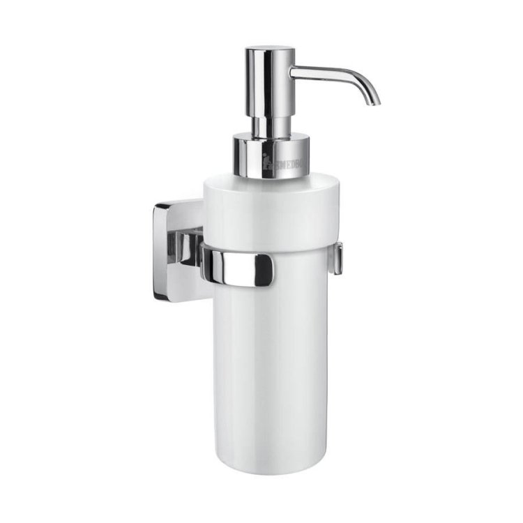 Smedbo Ice Polished Chrome Holder with Porcelain Soap Dispenser