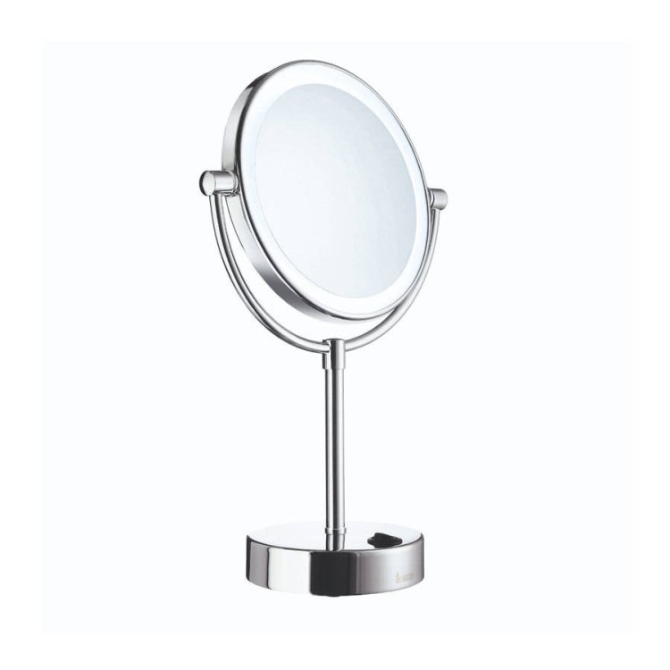 Smedbo-Outline-Round-Shaving-and-Make-up-Mirror-with-LED