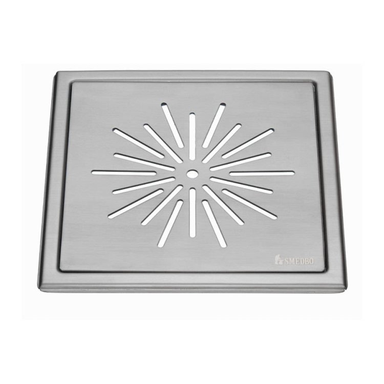 Smedbo Outline Brushed Chrome Floor Grating Star Pattern