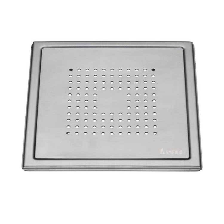 Smedbo Outline Brushed Chrome Floor Grating Square Pattern