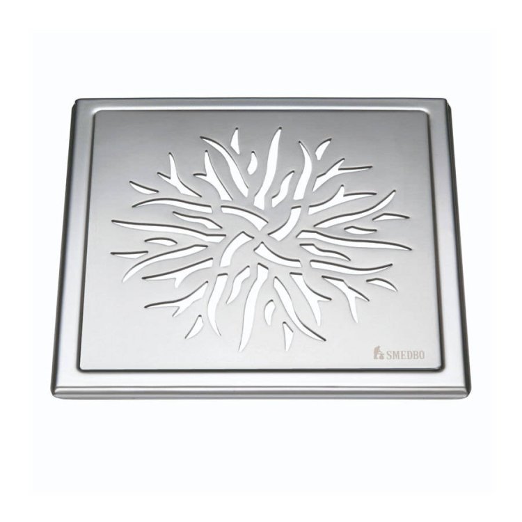 Smedbo Outline Polished Chrome Floor Grating Crown Pattern