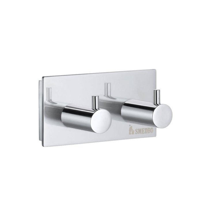 Smedbo-Pool-Polished-Chrome-Double-Towel-Hook