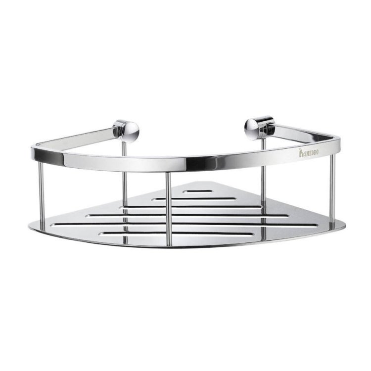 Smedbo Sideline Polished Chrome 200 x 200mm Corner Soap Basket