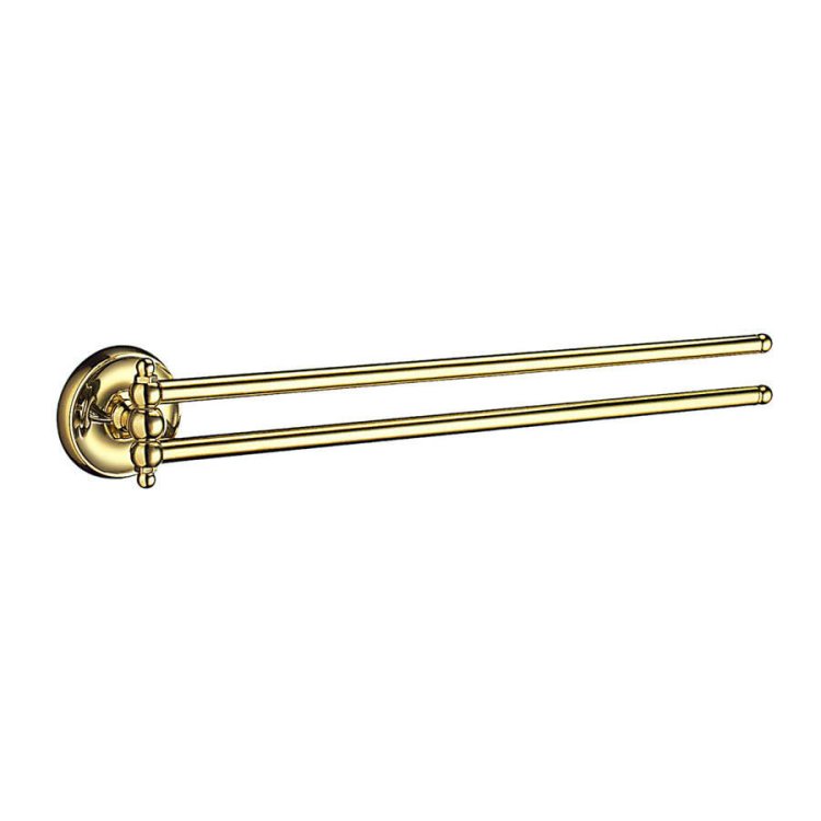 Smedbo Villa Polished Brass Swing Arm Towel Rail