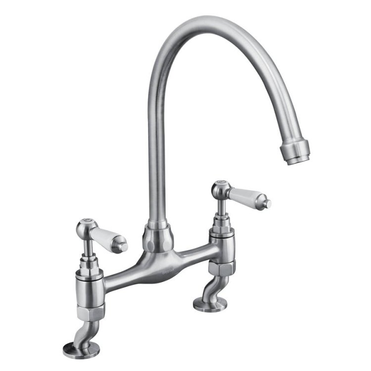 Bristan Renaissance Bridge Brushed Nickel Kitchen Sink Mixer