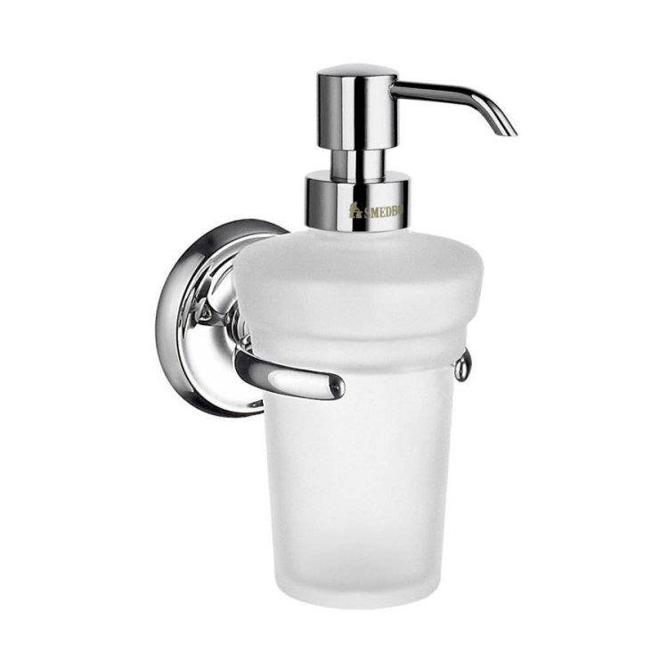 Smedbo Villa Polished Chrome Holder with Glass Soap Dispenser