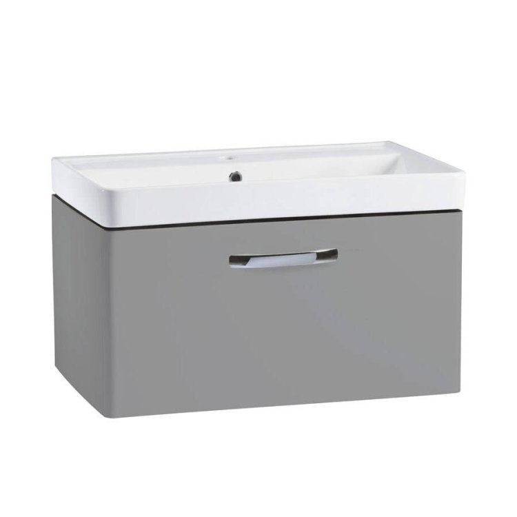 Tavistock Compass 800mm Gloss Light Grey Wall Mounted Unit & Basin