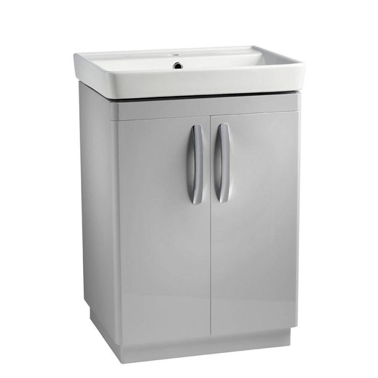 Tavistock Compass 600mm Gloss Light Grey Freestanding Unit & Basin