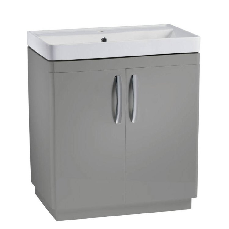 Tavistock Compass 800mm Gloss Light Grey Freestanding Unit & Basin