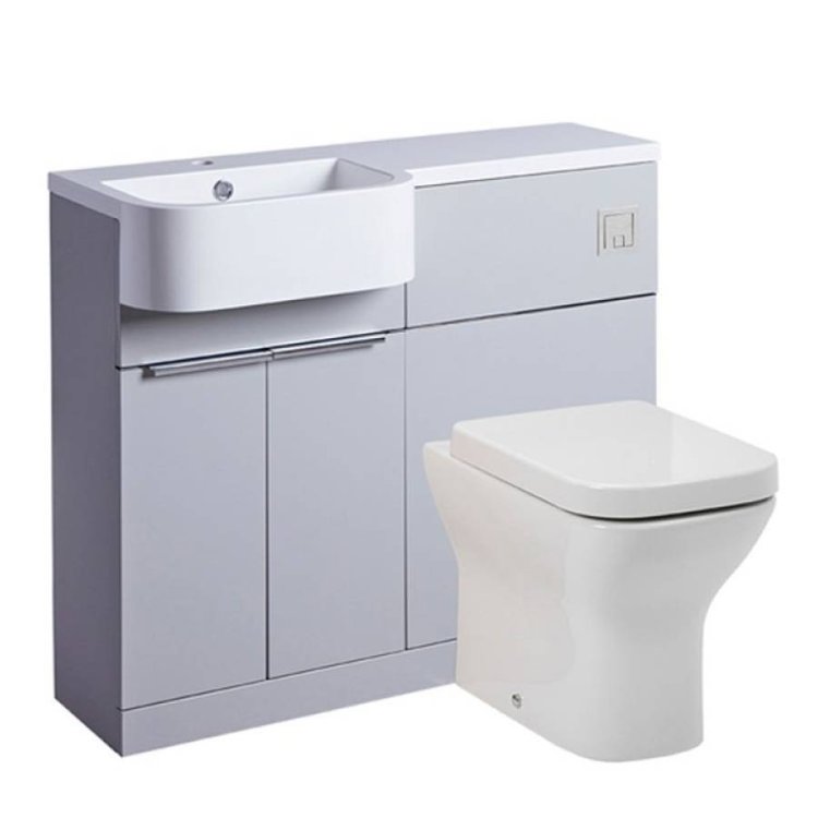 Tavistock Match 1000mm Gloss Light Grey Left Handed Unit & Basin