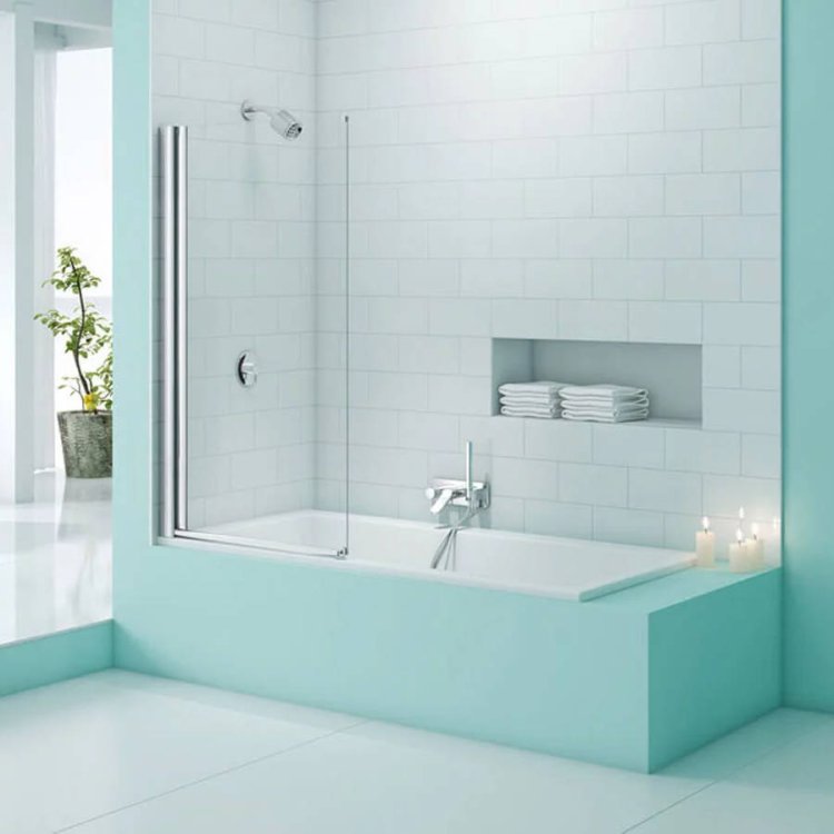 Merlyn SecureSeal 800 x 1500mm Single Panel Bath Screen