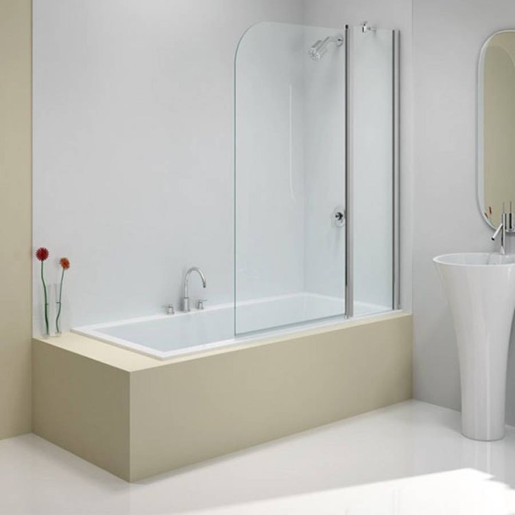 Merlyn 2 Panel Folding Curved Bath Screen 900 x 1500mm