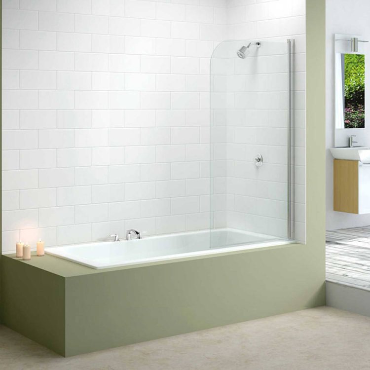 Merlyn Single Curved Bath Screen 800 x 1500mm