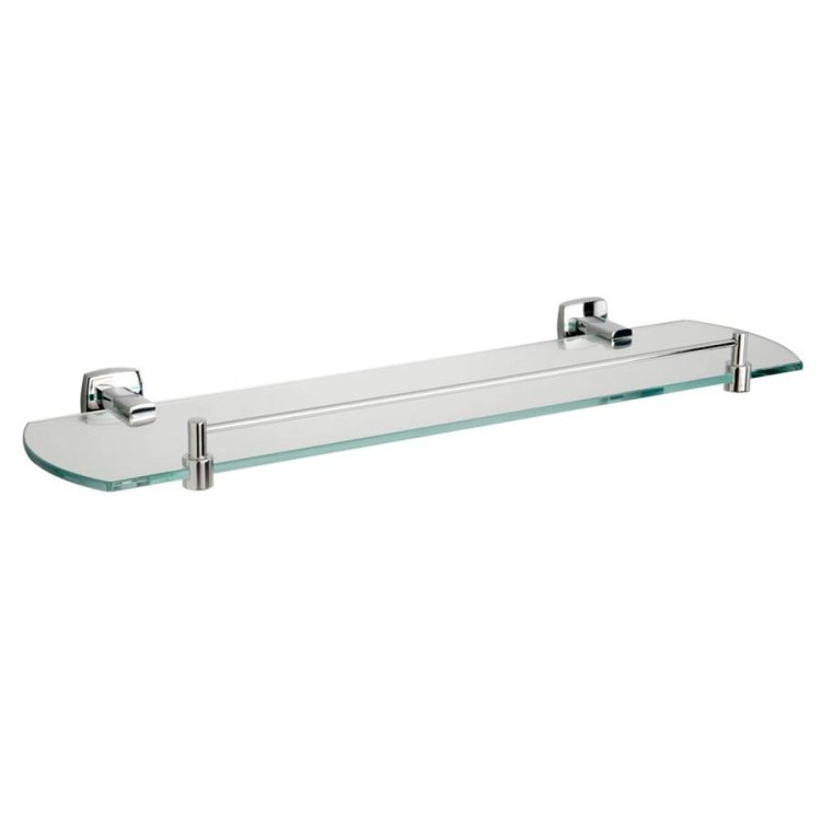 Miller Denver 500mm Glass Shelf with Chrome Guard Rail