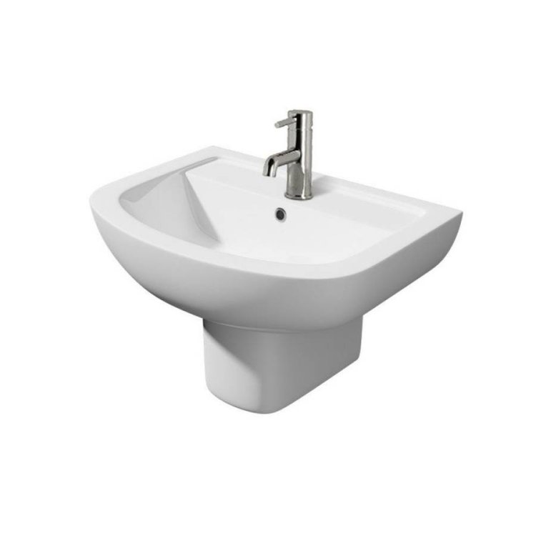 Kartell Studio 550mm 1 Tap Hole Basin & Semi Pedestal