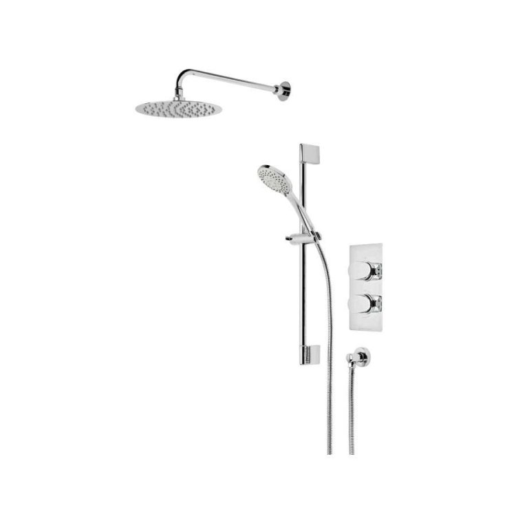 Roper Rhodes Clear Dual Function Shower System with Fixed Head & Riser Rail