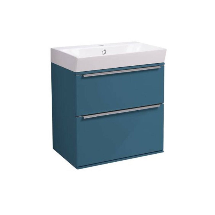 Roper Rhodes Scheme 600mm Derwent Blue Wall Mounted Basin Unit with Double Drawer