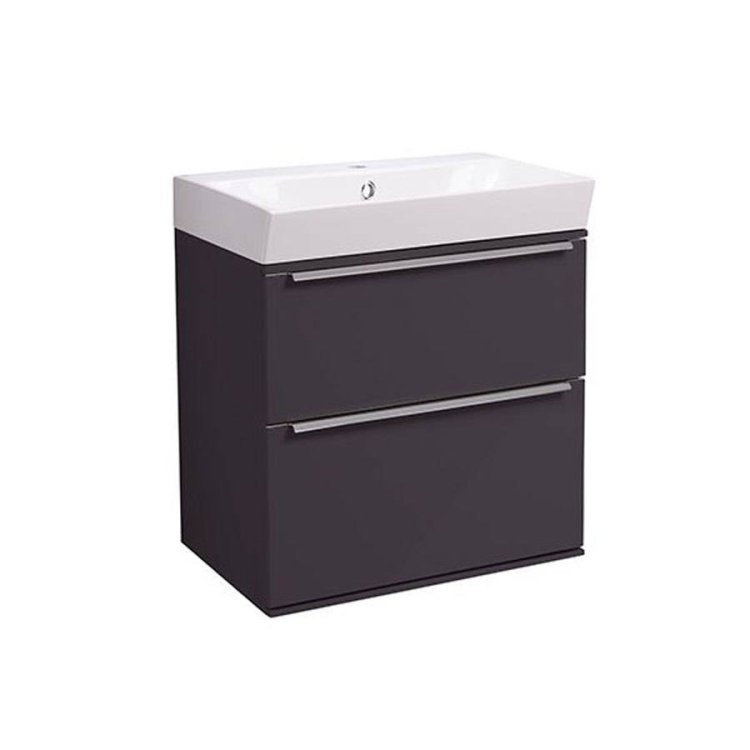 Roper Rhodes Scheme 600mm Gloss Dark Clay Wall Mounted Basin Unit with Double Drawer