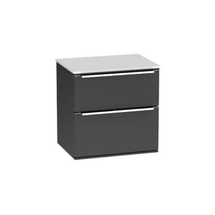 Roper Rhodes Scheme 500mm Matt Carbon Wall Mounted Vanity Unit with Double Drawer Roper Rhodes Scheme 500mm Matt Carbon Wall Mounted Vanity Unit with Double Drawer