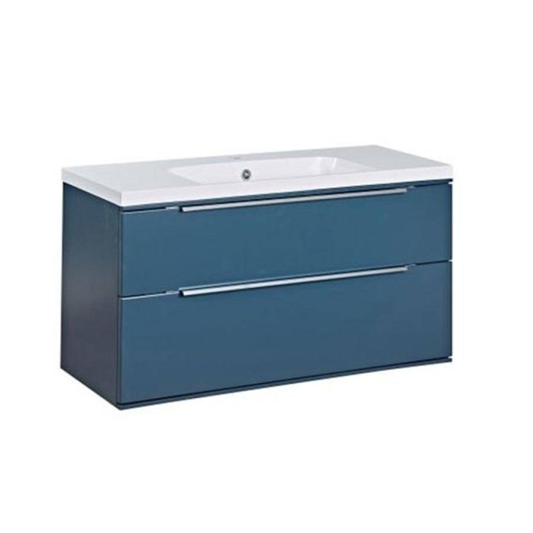 Roper Rhodes Scheme 1000mm Derwent Blue Wall Mounted Basin Unit with Double Drawer