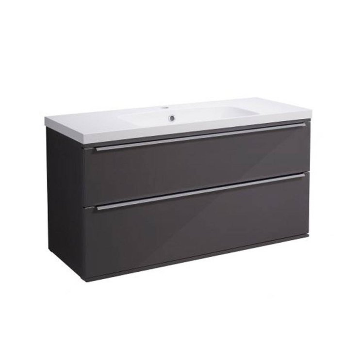 Roper Rhodes Scheme 1000mm Matt Carbon Wall Mounted Basin Unit with Double Drawer