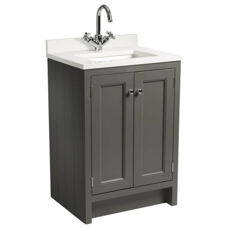 Roper Rhodes Hampton 600mm Pewter Vanity Unit with Underslung Basin