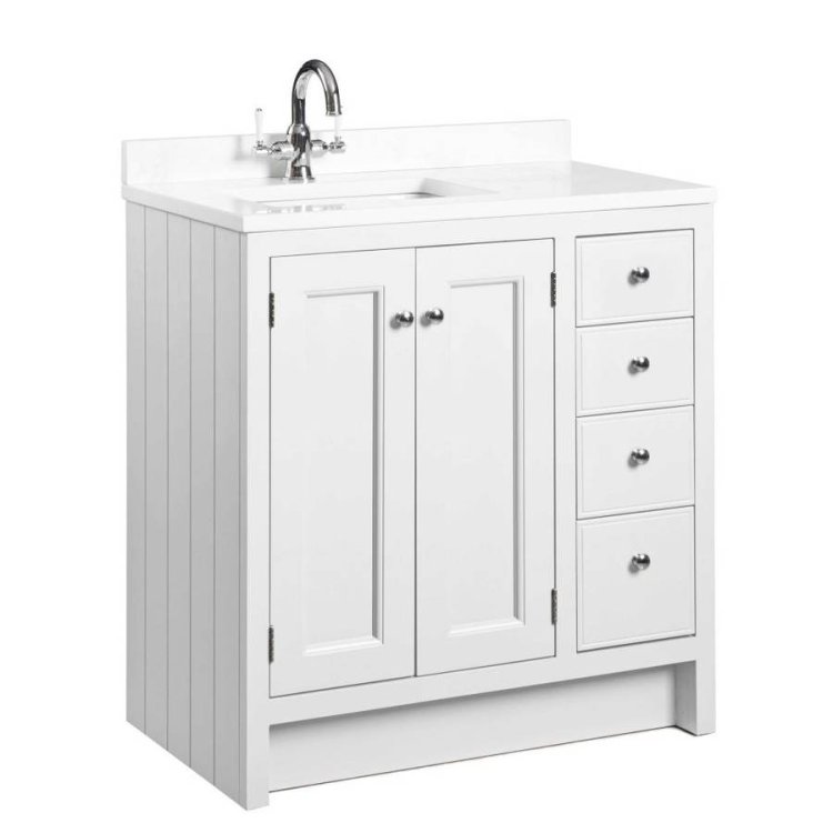 Roper Rhodes Hampton 800mm Chalk White Vanity Unit with Underslung Basin