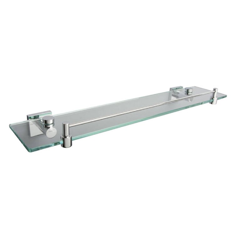 Miller Atlanta 500mm Glass Shelf with Chrome Guard Rail