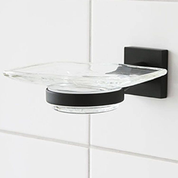 Miller Atlanta Soap Dish & Matt Black Holder