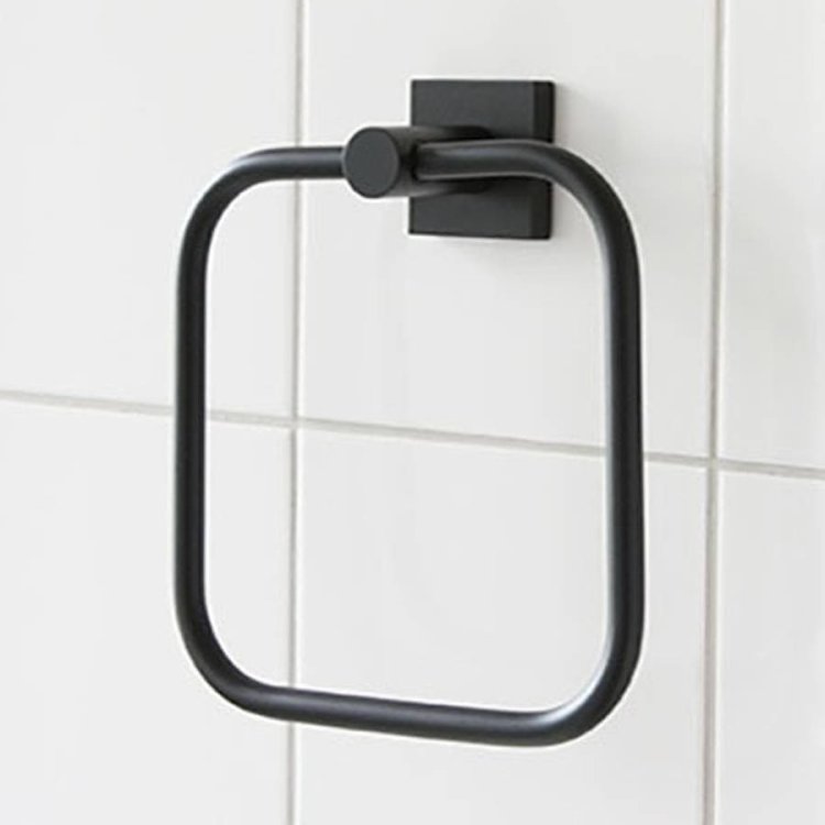 Miller Atlanta Square Matt Black Towel Ring