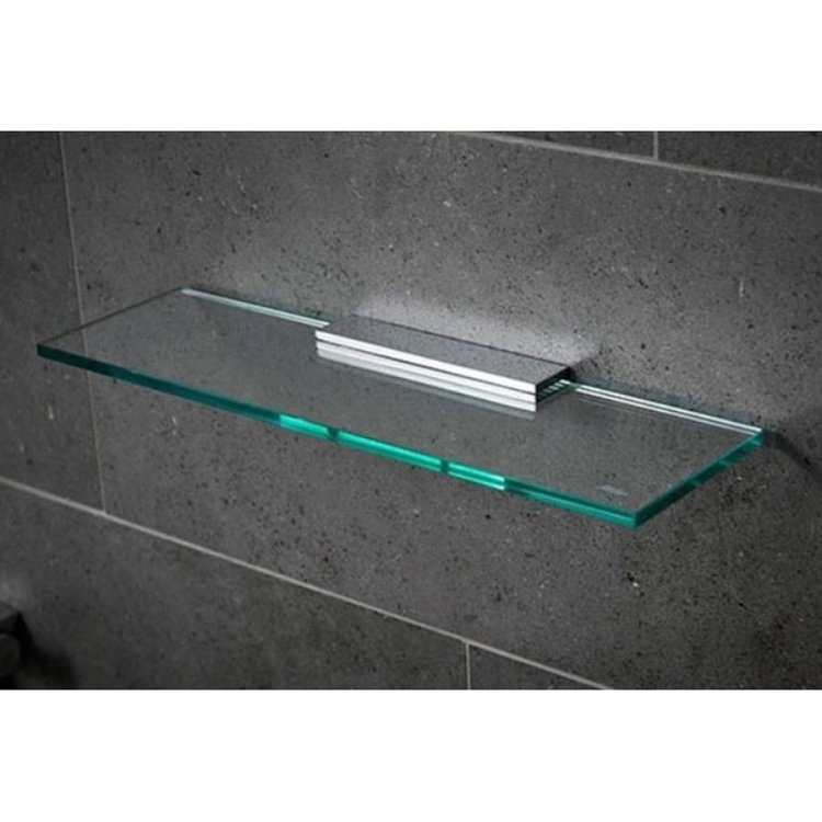 Miller Classic 300mm Clear Glass Shelf & Chrome Bracket - 8mm Glass