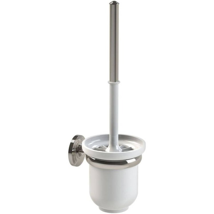 Miller Oslo Toilet Brush Set - White & Polished Nickel