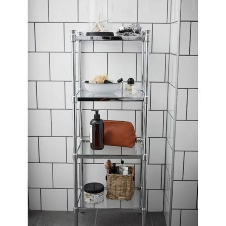 Miller Classic Freestanding 4 Tier Clear Glass Shelf Unit