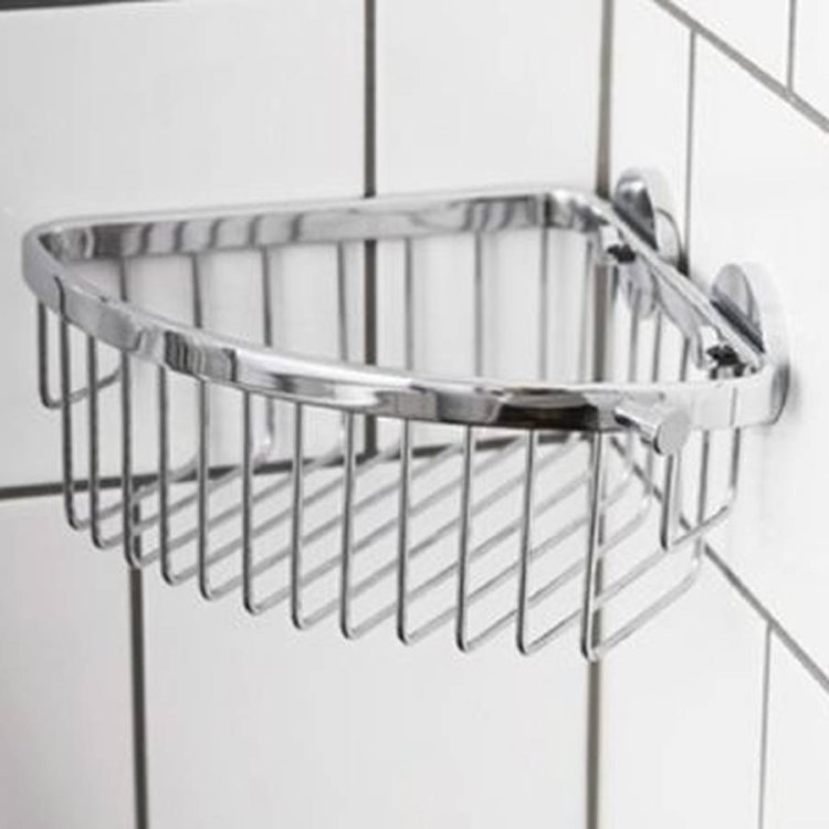 Miller Classic Chrome Gluable Corner Soap Basket