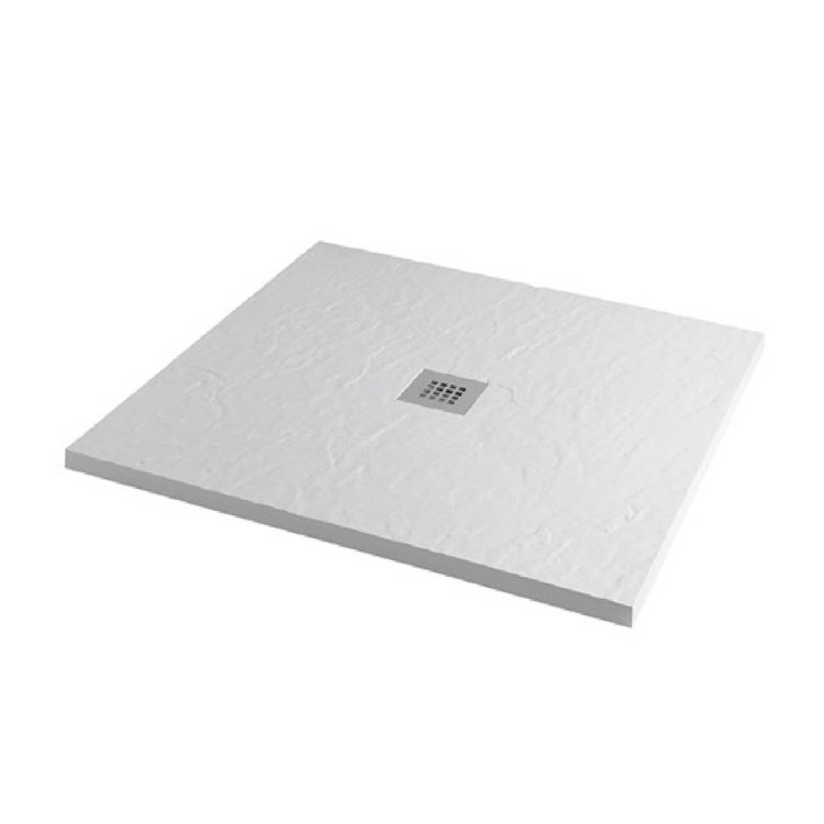 MX Minerals 900 x 900mm Ice White Slate Effect Square Shower Tray