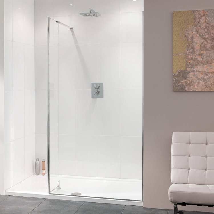 Lakes Coastline Nice 1100mm Walk-In Shower Panel (10mm Glass)